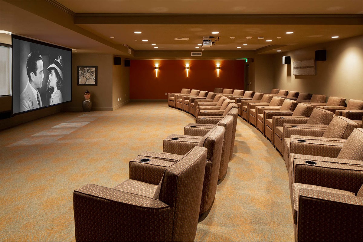 Our theatre, with its state-of-the-art sound system, is where residents gather for movies, lectures and performances by visiting authors and artists, and religious services.
